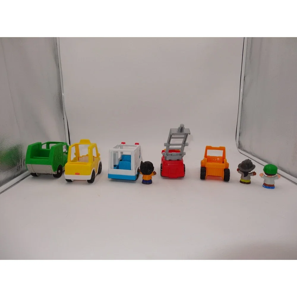 Fisher Price Little People Vehicle Lot of 5 Cars and 3 Figures Multi